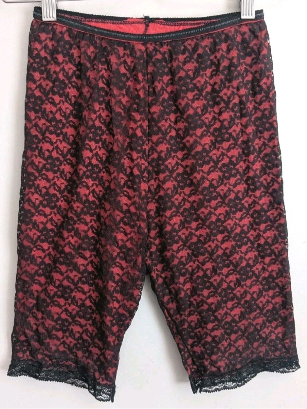 True Vintage Black Red Lace Pettipants Bloomers 6/XS